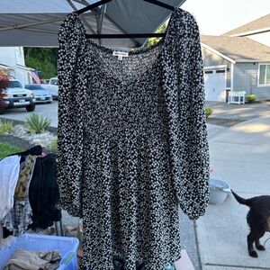 Newbury Kustom Black and White Long Sleeve Sundress